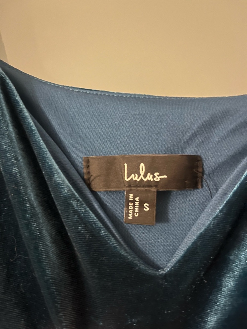Lulu's Teal Velvet Feather-Trim Bodysuit - Picture 3 of 6